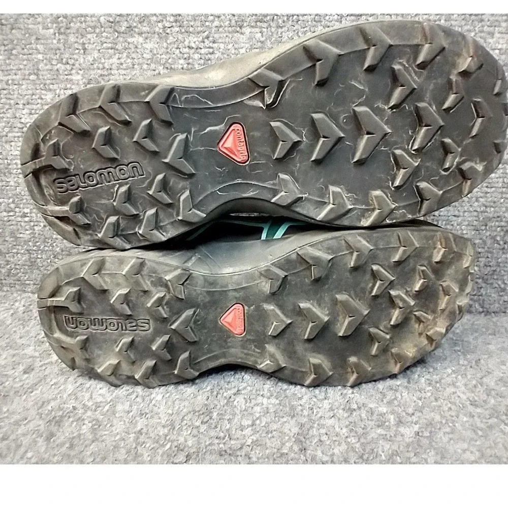 Salomon Speedcross Trail‎ Running Shoes Teal Black Youth Size 4 Quicklace Hiking